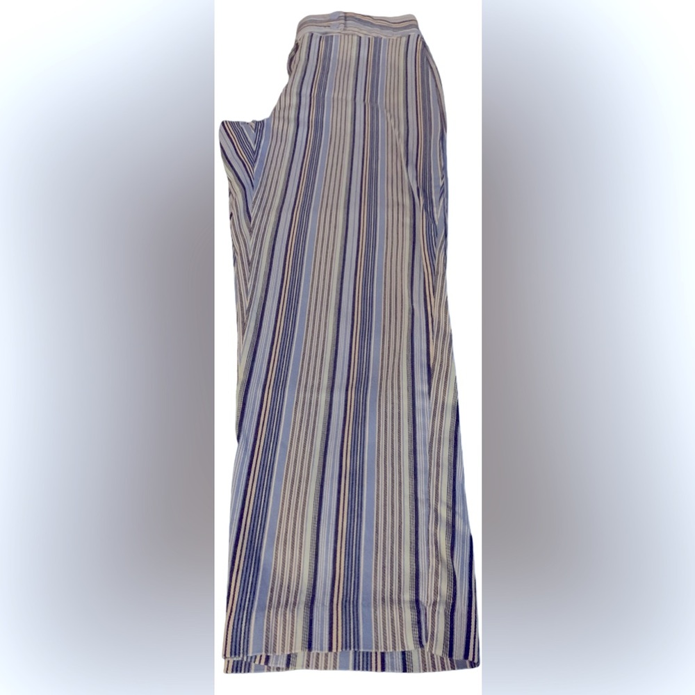 Blue Striped Cropped Pants